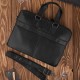 Men's laptop bag for shoulder and handheld leather black Paolo Peruzzi AL-09-BL