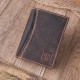 T-13-BR men's leather wallet and T-86-HBR key ring vintage style gift set ZUP-134-BR