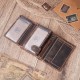 T-13-BR men's leather wallet and T-86-HBR key ring vintage style gift set ZUP-134-BR