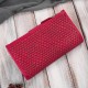 Women's raspberry leather wallet large braided Paolo Peruzzi AY-08-RD