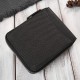 Men's black zippered wallet natural leather and cotton canvas Paolo Peruzzi AY-07-BL