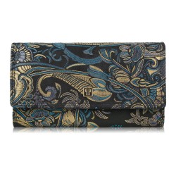 Women's large leather wallet with oriental print Paolo Peruzzi T-05-G