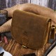 Women's vintage leather postbag in medium brown Paolo Peruzzi T-39-MB