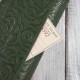 Дамски голям кожен портфейл с флорален релеф червен Paolo Peruzzi AL-12-RD