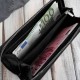 Women's burgundy leather wallet in horizontal orientation RFID Paolo Peruzzi AL-13-BGD