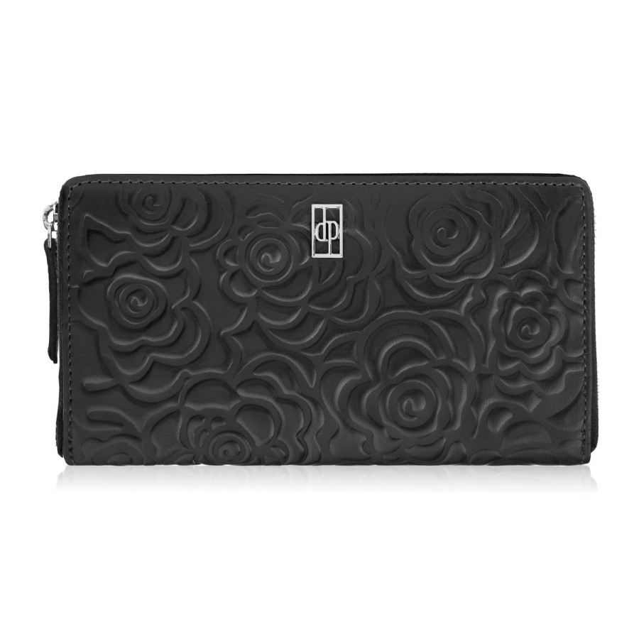Women's burgundy leather wallet in horizontal orientation RFID Paolo Peruzzi AL-13-BGD