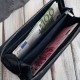 Women's burgundy leather wallet in horizontal orientation RFID Paolo Peruzzi AL-13-BGD