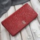 Women's burgundy leather wallet in horizontal orientation RFID Paolo Peruzzi AL-13-BGD