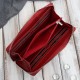 Women's burgundy leather wallet in horizontal orientation RFID Paolo Peruzzi AL-13-BGD
