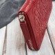 Women's burgundy leather wallet in horizontal orientation RFID Paolo Peruzzi AL-13-BGD