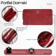 Women's burgundy leather wallet in horizontal orientation RFID Paolo Peruzzi AL-13-BGD