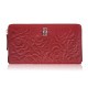 Women's burgundy leather wallet in horizontal orientation RFID Paolo Peruzzi AL-13-BGD