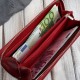Women's burgundy leather wallet in horizontal orientation RFID Paolo Peruzzi AL-13-BGD