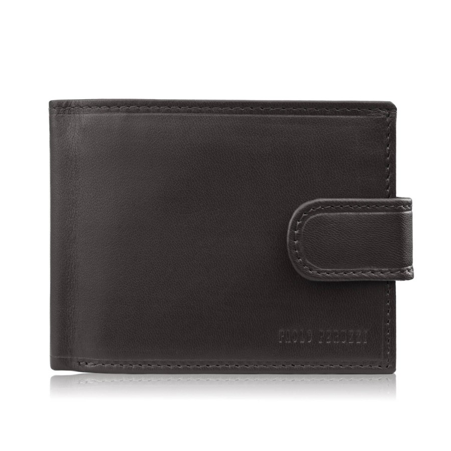Мъжки портфейл от кафява кожа със защита RFID Paolo Peruzzi AL-16-BR