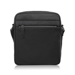 Men's leather shoulder bag postbag black Paolo Peruzzi AL-20-BL