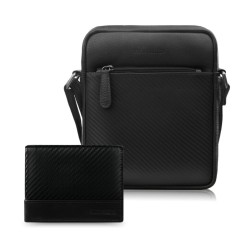 AL-19-BL men's leather pouch and AL-08-BL men's wallet Paolo Peruzzi gift set ZUP-141-BL