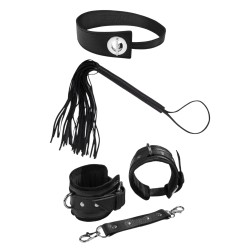 Komplet BDSM – kajdanki, pejcz, choker ekskluzywny zestaw erotyczny dla par Sessuale ZUP-142