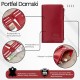 Дамски кожен портфейл голям червен със защита RFID Paolo Peruzzi T-140-RD