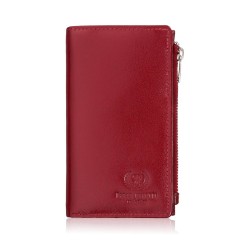 Дамски кожен портфейл голям червен със защита RFID Paolo Peruzzi T-140-RD