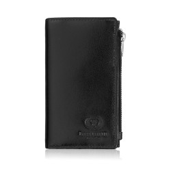 Дамски кожен портфейл голям черен със защита RFID Paolo Peruzzi T-140-BL