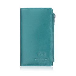 Portofel pentru femei din piele verde sticlă mare cu protecție RFID Paolo Peruzzi T-140-GB