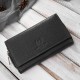 Дамски голям черен портфейл от естествена кожа с вместимост Paolo Peruzzi T-138-BL