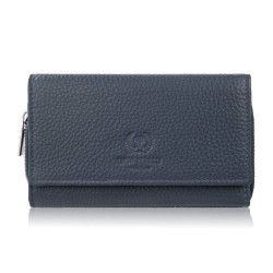 Дамски голям тъмносин кожен портфейл с обем Paolo Peruzzi T-138-NV