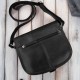 Black Paolo Peruzzi T-39-KBL women's full grain leather letterman handbag.