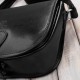 Black Paolo Peruzzi T-39-KBL women's full grain leather letterman handbag.