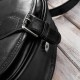 Black Paolo Peruzzi T-39-KBL women's full grain leather letterman handbag.