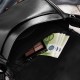 Black Paolo Peruzzi T-39-KBL women's full grain leather letterman handbag.