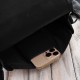 Black Paolo Peruzzi T-39-KBL women's full grain leather letterman handbag.