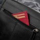 Black Paolo Peruzzi T-39-KBL women's full grain leather letterman handbag.