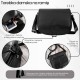 Black Paolo Peruzzi T-39-KBL women's full grain leather letterman handbag.