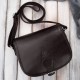 Black Paolo Peruzzi T-39-KBL women's full grain leather letterman handbag.
