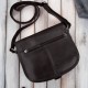 Black Paolo Peruzzi T-39-KBL women's full grain leather letterman handbag.