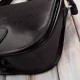Black Paolo Peruzzi T-39-KBL women's full grain leather letterman handbag.