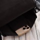 Black Paolo Peruzzi T-39-KBL women's full grain leather letterman handbag.