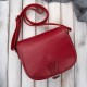 Women's leather letterman's handbag in full grain leather red Paolo Peruzzi T-39-KRD
