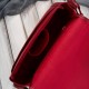 Women's leather letterman's handbag in full grain leather red Paolo Peruzzi T-39-KRD