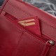 Women's leather letterman's handbag in full grain leather red Paolo Peruzzi T-39-KRD