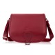 Women's leather letterman's handbag in full grain leather red Paolo Peruzzi T-39-KRD