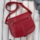 Women's leather letterman's handbag in full grain leather red Paolo Peruzzi T-39-KRD