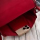 Women's leather letterman's handbag in full grain leather red Paolo Peruzzi T-39-KRD