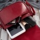 Women's leather letterman's handbag in full grain leather red Paolo Peruzzi T-39-KRD