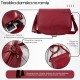 Women's leather letterman's handbag in full grain leather red Paolo Peruzzi T-39-KRD