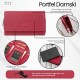 Дамски голям червен кожен портфейл с обем Paolo Peruzzi T-138-RD