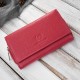 Дамски голям червен кожен портфейл с обем Paolo Peruzzi T-138-RD