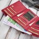 Дамски голям червен кожен портфейл с обем Paolo Peruzzi T-138-RD