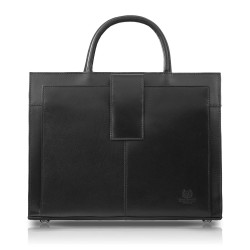 Geantă de mână și de umăr A4 din piele pentru femei Paolo Peruzzi T-94-BL